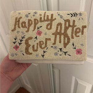 Francesca's Collections Beaded Clutch - Cream and Gold